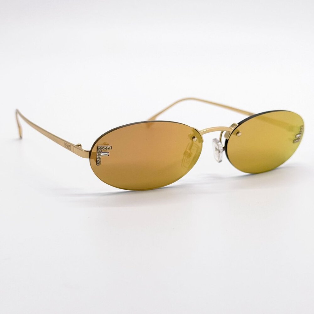 NEW FE4075US 30L ROUND GOLD MIRROR FENDI WOMN SUNGLASSES - Picture 10 of 13